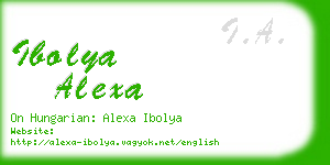 ibolya alexa business card